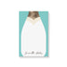Personalized notepad with a champagne bottle illustration, perfect as a chic bridal shower gift for guests and bridesmaids.