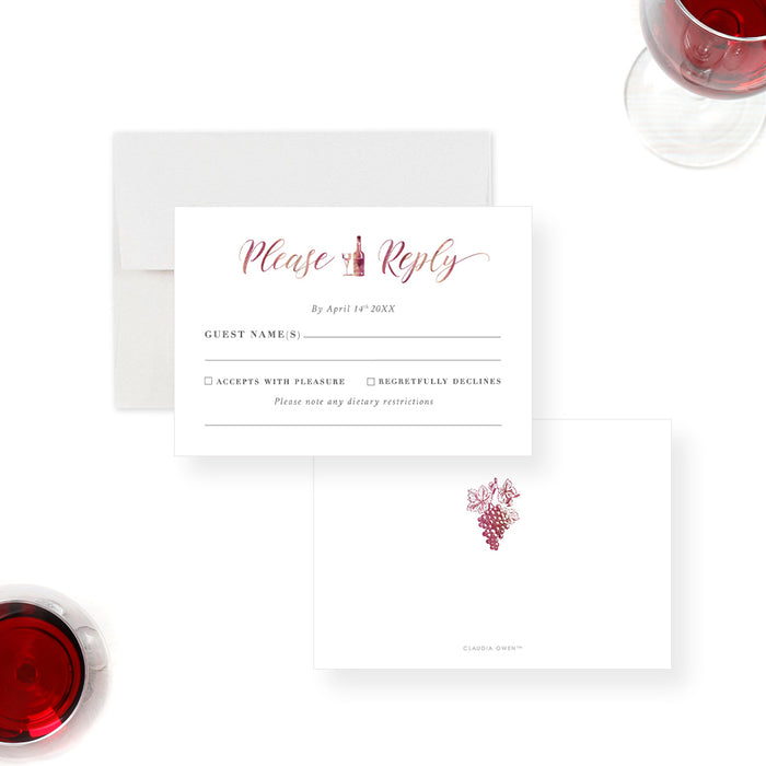 Wine Themed Invitation Card for Bridal Shower Party, Personalized Couples Bridal Shower Invites held at Winery, Wine Tasting Bridal Shower