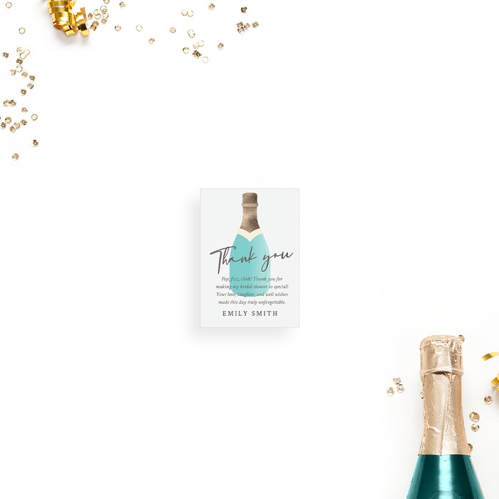 Bridal Shower Invitation Champagne Bottle Design Elegant Card