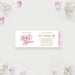 Bridal shower ticket invitations featuring light pink hearts illustration