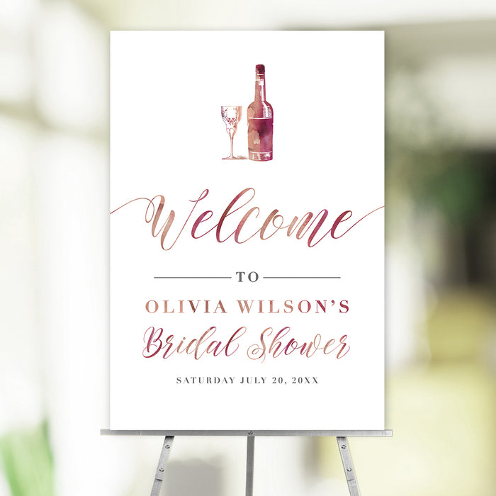 Wine Themed Invitation Card for Bridal Shower Party, Personalized Couples Bridal Shower Invites held at Winery, Wine Tasting Bridal Shower