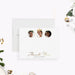 Bridesmaid thank you card front with three circular photos, a printed crown illustration and gold script wording, shown with a white envelope.