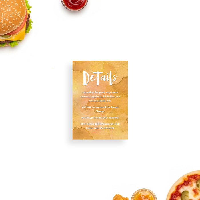 Burger Birthday Party Invitation Summer Cookout Invite