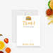 burger-themed thank you card with colorful hamburger illustration, custom name, and playful lettering-front