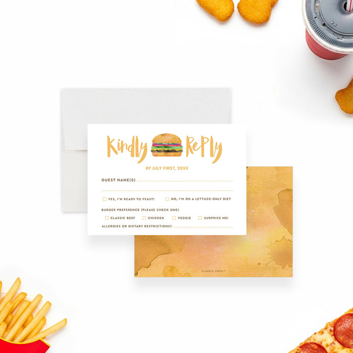 Burger Birthday Party Invitation Summer Cookout Invite