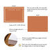 Front and back of burnt orange wedding thank you cards with patterned border with A2 size and matte cardstock details.