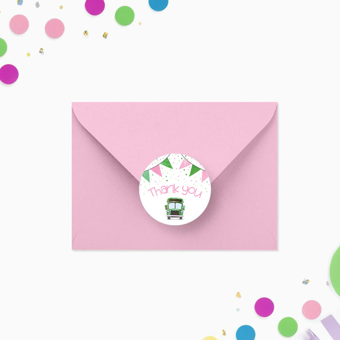 Bus Birthday Invitation Tumbling Party Theme Custom Age