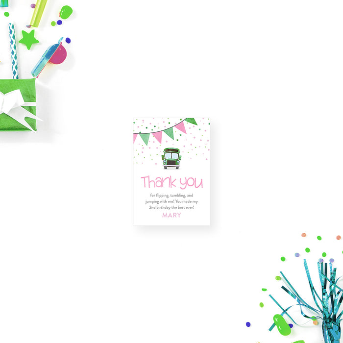 Bus Birthday Invitation Tumbling Party Theme Custom Age