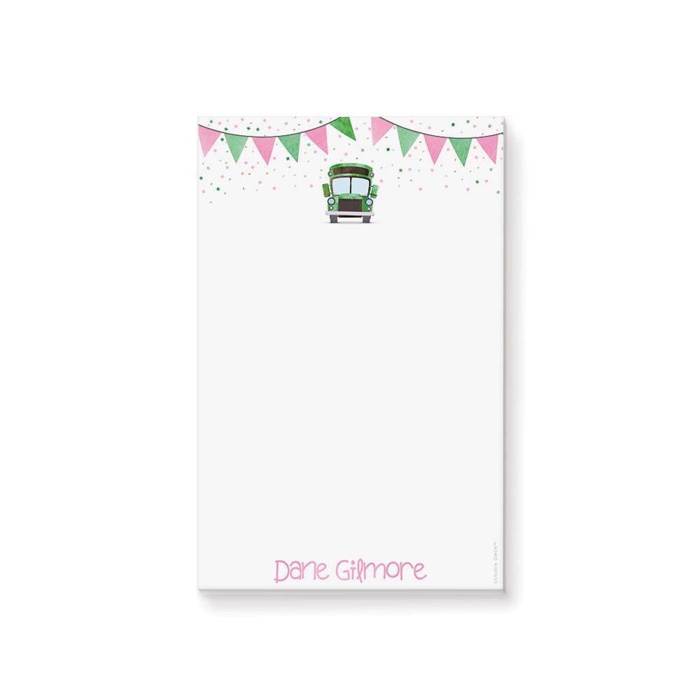 Bus Themed Kids Notepad Personalized Stationery Gift