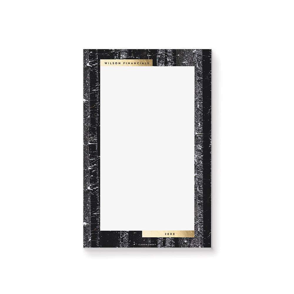 Personalized Black and Gold Notepad Business Holiday Favor