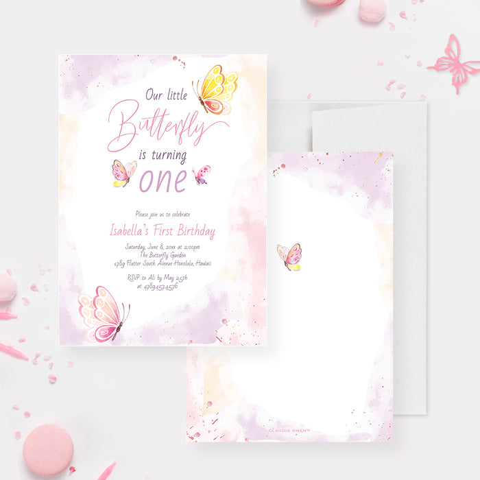 Butterfly Birthday Invitation Template Girls Party Instant Download