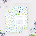 Cancer free celebration party invitation with colorful lettering and confetti-front-back