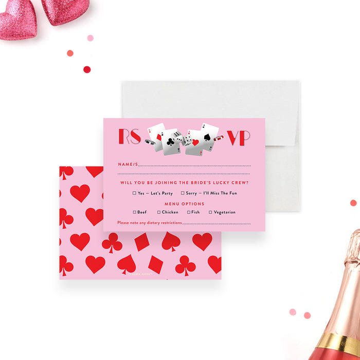 Personalized Lucky in Love Casino Bachelorette Party Invitation