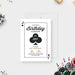 Casino birthday invitation with poker playing card design in black and white