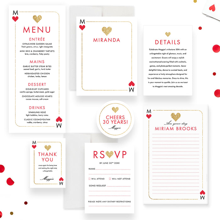 Casino Birthday Invitation Poker Night Party Invite