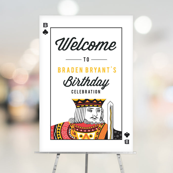 Casino Birthday Invitation Card with King of Clubs Design, Poker Night Party Invites for Mens Birthday, Casino Party Invitation for Him, Gambling Birthday Invitation