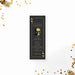 Black casino night birthday ticket invitation styled as an ace playing card with gold skull illustrations, border and personalized event details