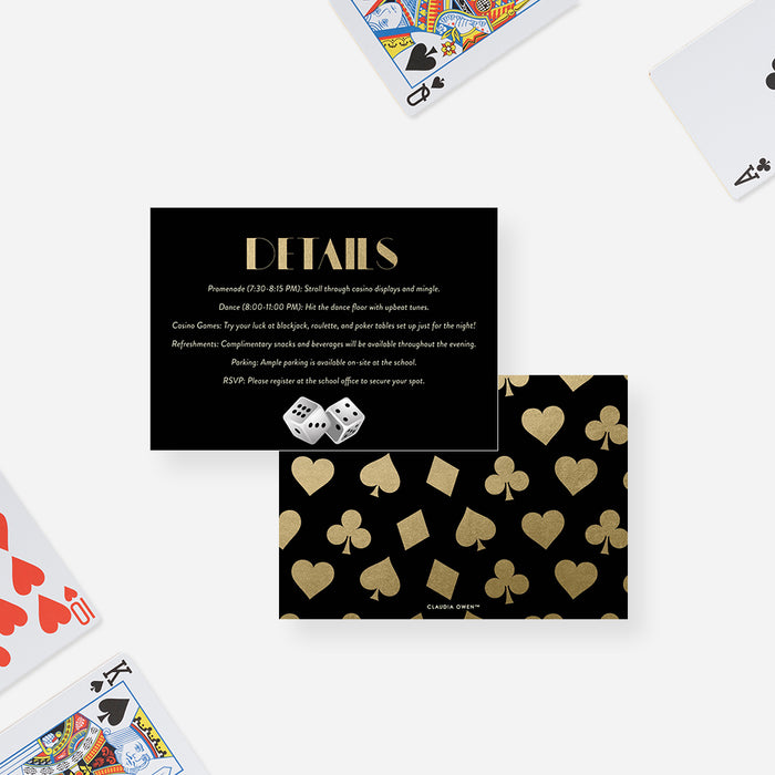 Casino Night Prom Invitation Black and Gold Casino Theme