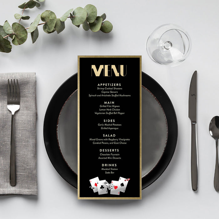 Casino Night Prom Invitation Black and Gold Casino Theme