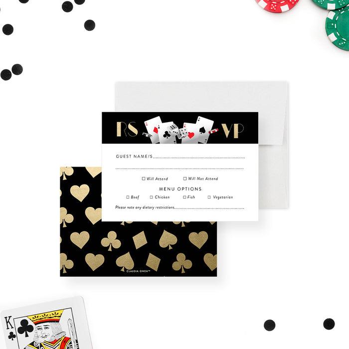 Casino Night Prom Invitation Black and Gold Casino Theme
