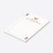 Queen of Hearts personalized notepad with casino-inspired playing card design for party favors and gifts-side