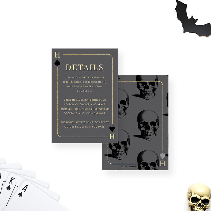 Casino Night Invitation Card Poker Party Birthday Invite