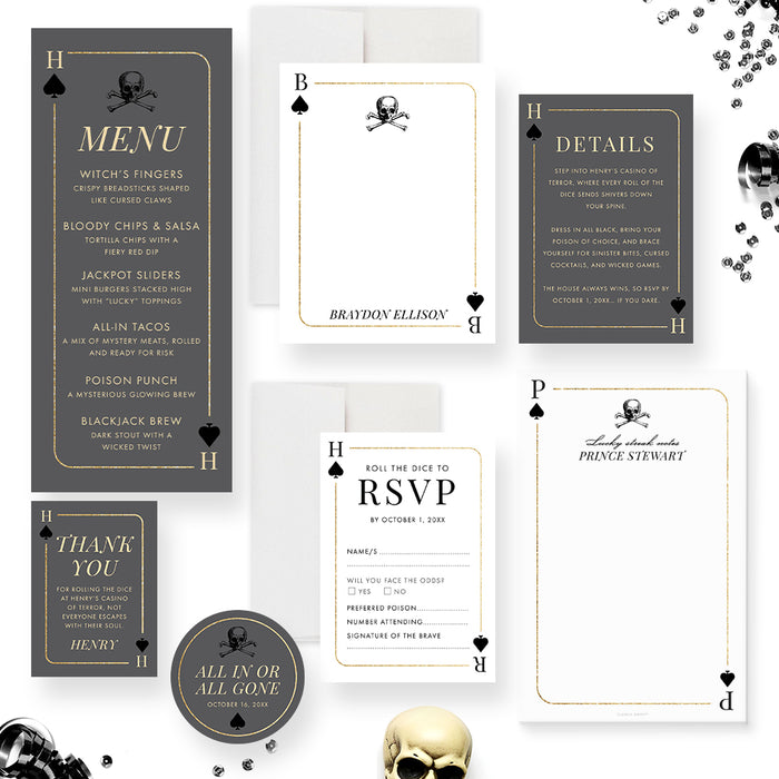 Casino Night Invitation Card Poker Party Birthday Invite
