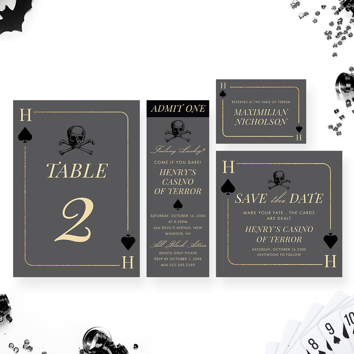 Casino Night Invitation Card Poker Party Birthday Invite