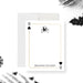 Gothic note card with skull and spade playing card design, ideal for casino-themed party favors.-front