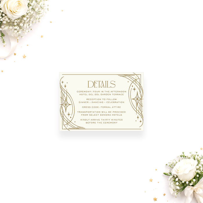 Personalized Celestial Art Deco Wedding Invitation