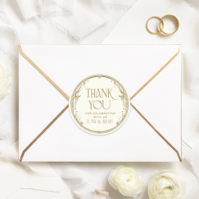 Personalized Celestial Art Deco Wedding Invitation