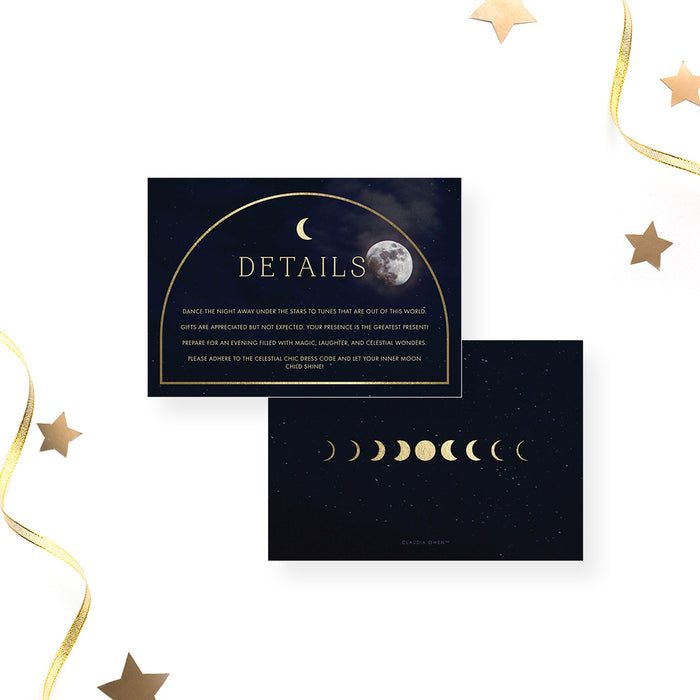 Celestial Birthday Invitation Card, Stay Wild Moon Child Invitations for Children's Birthday Party, Starry Night Sky Invites for Birthday Bash