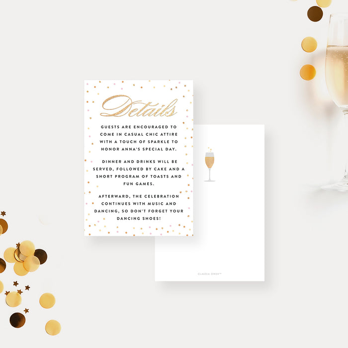 Champagne Birthday Invitation Elegant Women Celebration Party Invite