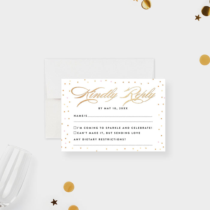 Champagne Birthday Invitation Elegant Women Celebration Party Invite
