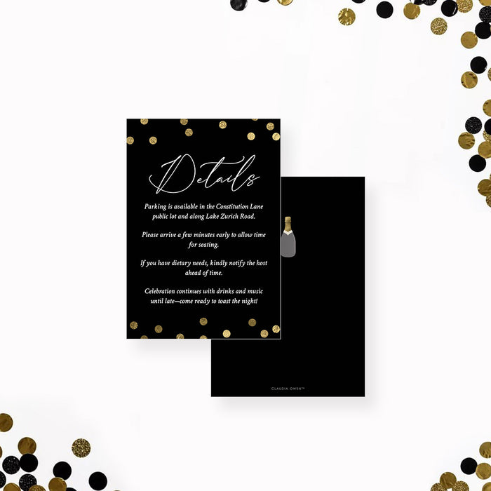 Champagne Bottle Birthday Invitation Milestone Adult Party