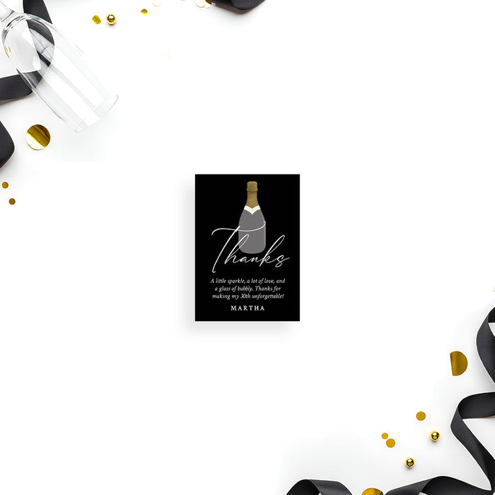 Champagne Bottle Birthday Invitation Milestone Adult Party