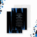 Elegant charity art auction invitation featuring a black and blue design for a formal fundraiser or gala event-front-back