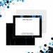 Personalized thank you card with elegant black and blue design, professional note card for charity event, fundraiser, or business use-front-back