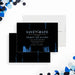 Elegant charity art auction save the date card featuring a black and blue design for a formal fundraiser or gala event-front-back