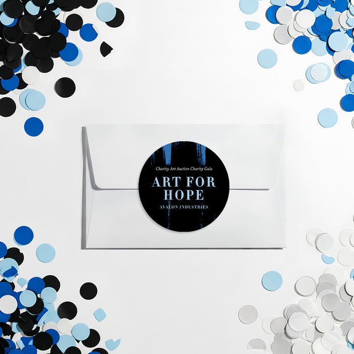 Charity Art Auction Invitation Black Blue Fundraiser Event Invite
