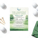 Charity golf tournament digital flyer template featuring green golf course design