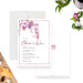 Cheese and wine birthday invitation with grapes on a vine design for elegant wine-themed celebrations.-front-back