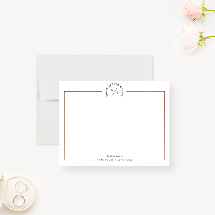 Chic Wedding Invitation Card in Classic White and Copper, Minimalist Invites for Wedding Anniversary Celebration