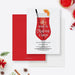 Holiday party invitation template with Christmas cocktail illustration