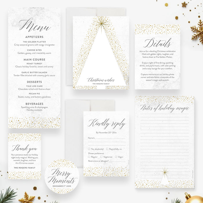 Christmas Party Invitation Elegant Holiday Party Invite Confetti Design