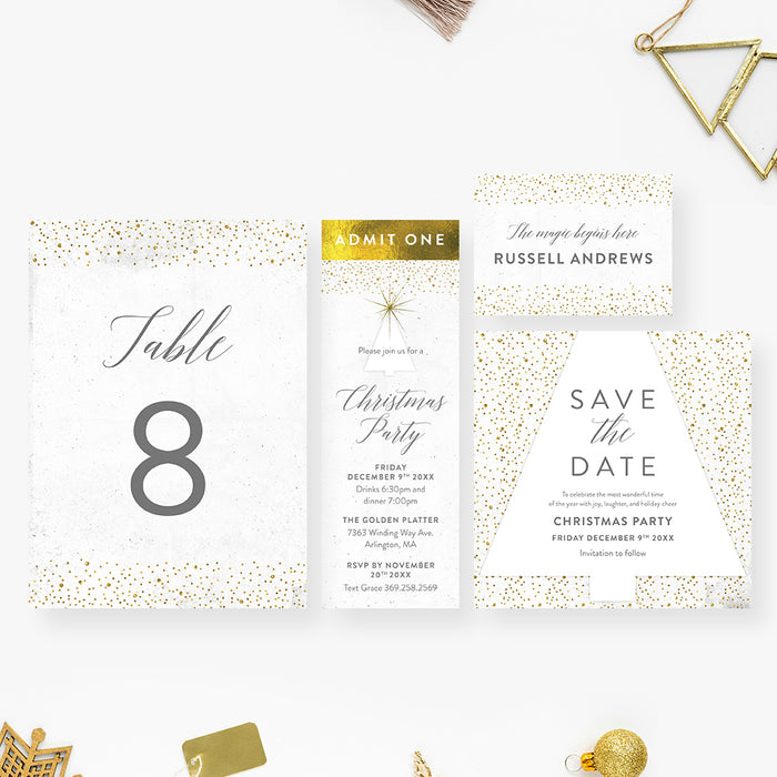 Christmas Party Invitation Elegant Holiday Party Invite Confetti Design