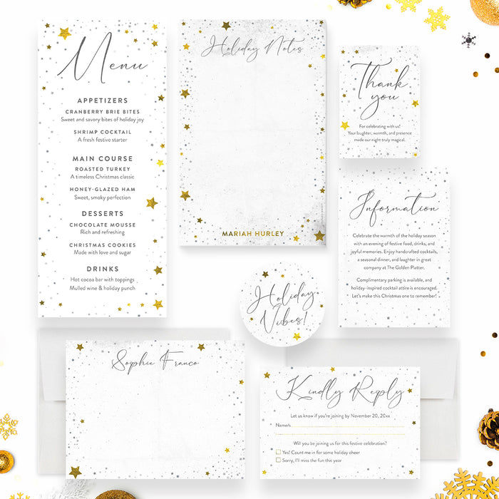 Christmas Party Invitation Star Design Elegant Holiday Party Invite