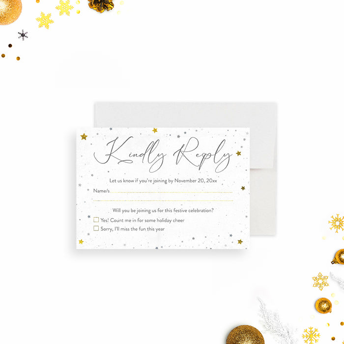 Christmas Party Invitation Star Design Elegant Holiday Party Invite