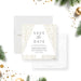 Elegant Christmas party save the date card featuring a minimalist layout with festive confetti accents for holiday celebrations and events-front-back
