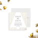 Elegant Christmas party save the date card featuring a minimalist layout with festive confetti accents for holiday celebrations and events-front